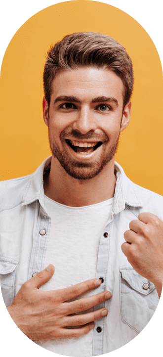 Portrait d'un client heureux